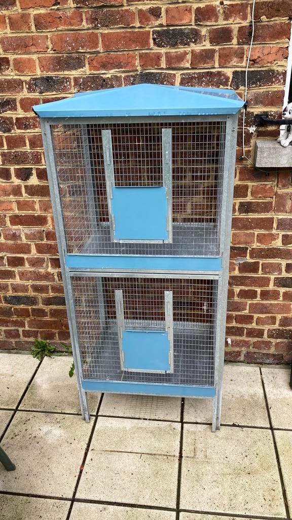 Volière met 2 verdiepingen of grote volière, Ophalen, Gebruikt, Aluminium, Vogelkooi