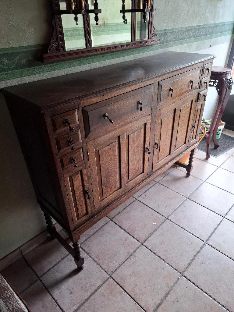 Antieke kast met spiegel, Antiek en Kunst, Ophalen