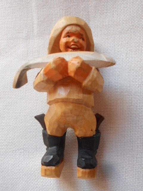 pêcheur, bois, Danemark, statuette neuve, Antiquités & Art, Statue, Bois, Enlèvement ou Envoi, Homme