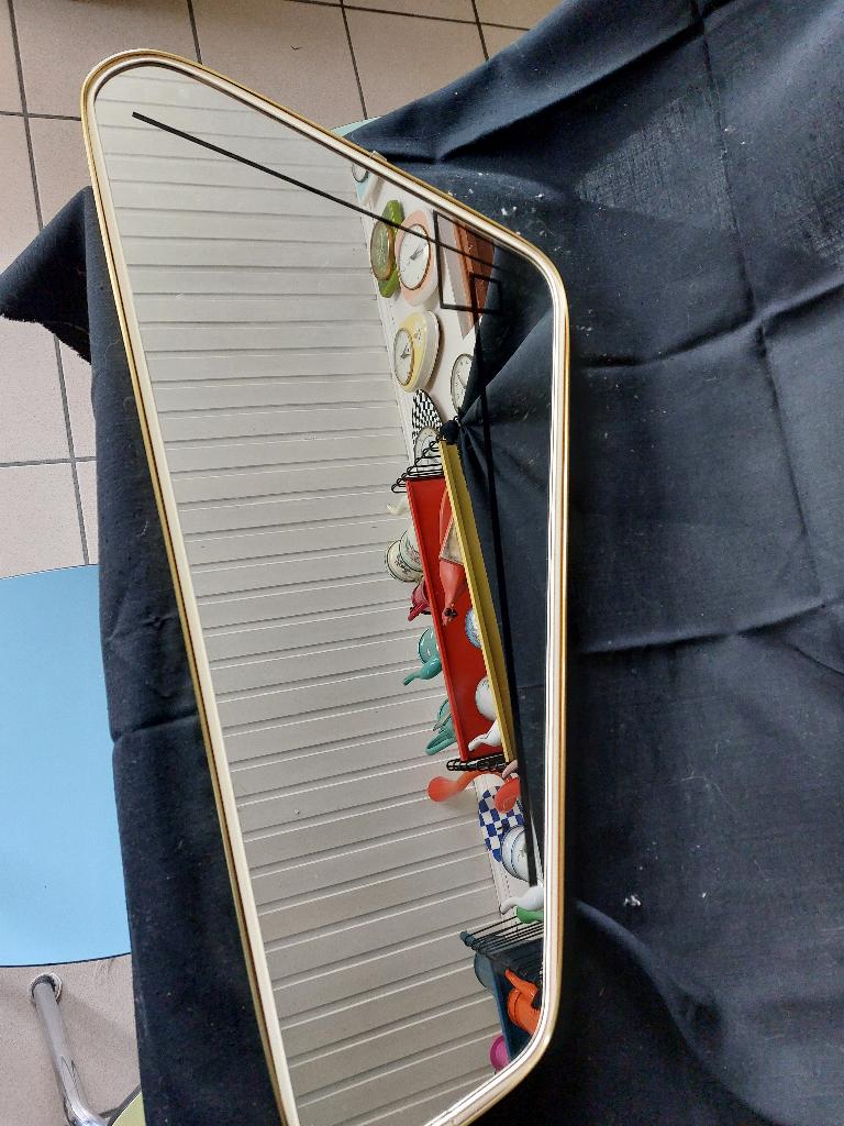 ANCIEN JOLI MIROIR VINTAGE ASYMETRIQUE, Antiquités & Art, Enlèvement