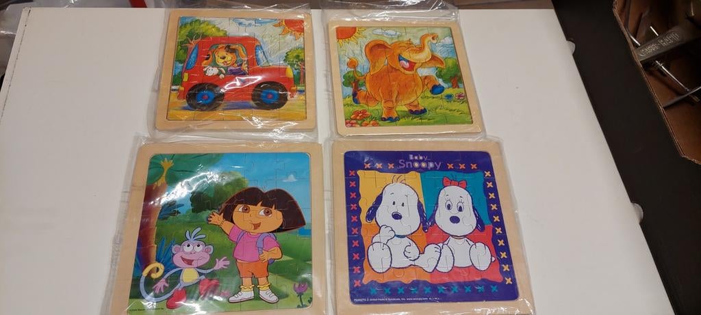 4 houten legpuzzels, Ophalen of Verzenden