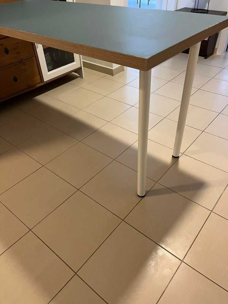Planche de bureau avec 2 pieds en métal IKEA, Maison & Meubles, Enlèvement, Utilisé, Métal