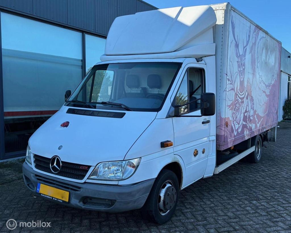 Mercedes Sprinter 412 D MEUBELBAK MET LAADKLEP DUBBELLUCHT, Auto's, Gebruikt, Wit, Mercedes-Benz, Grijs