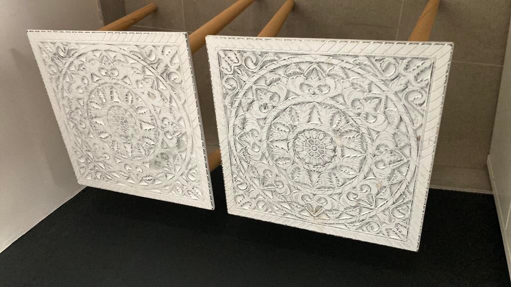 Twee identieke bijzettafels boho ibiza stijl, Huis en Inrichting, Ophalen, Zo goed als nieuw