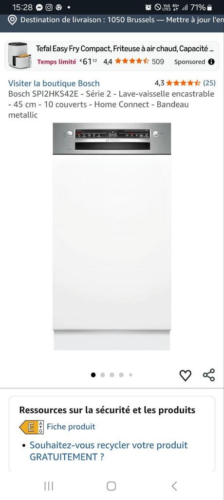 Lave vaisselle bosch nouveaux 350 euro.  0467604546, Electroménager, Enlèvement