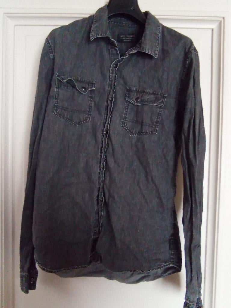 Lee Cooper - chemise en jean noire, taille M, Enlèvement ou Envoi, Noir