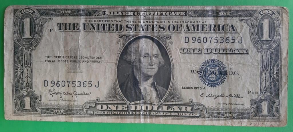 Billet 1$ américain  1935 avec défaut impression, Postzegels en Munten, Bankbiljetten | Amerika, Ophalen of Verzenden