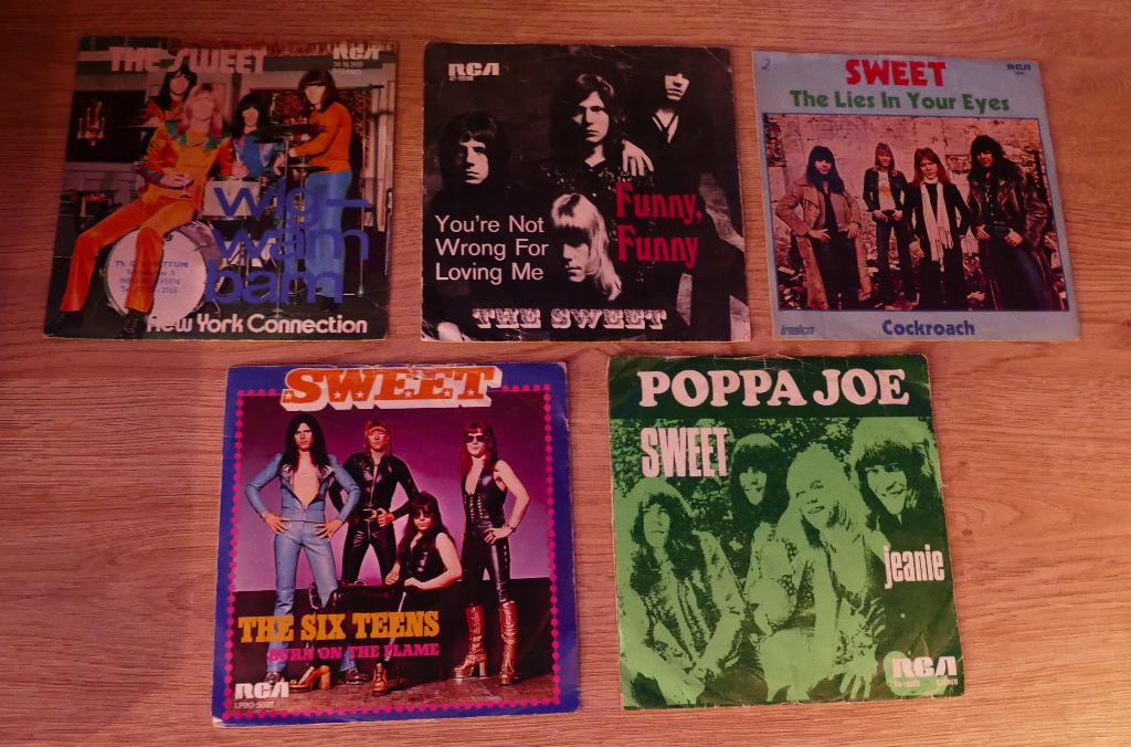 5 singles van "The Sweet", Gebruikt, 7 inch, Single, Ophalen of Verzenden