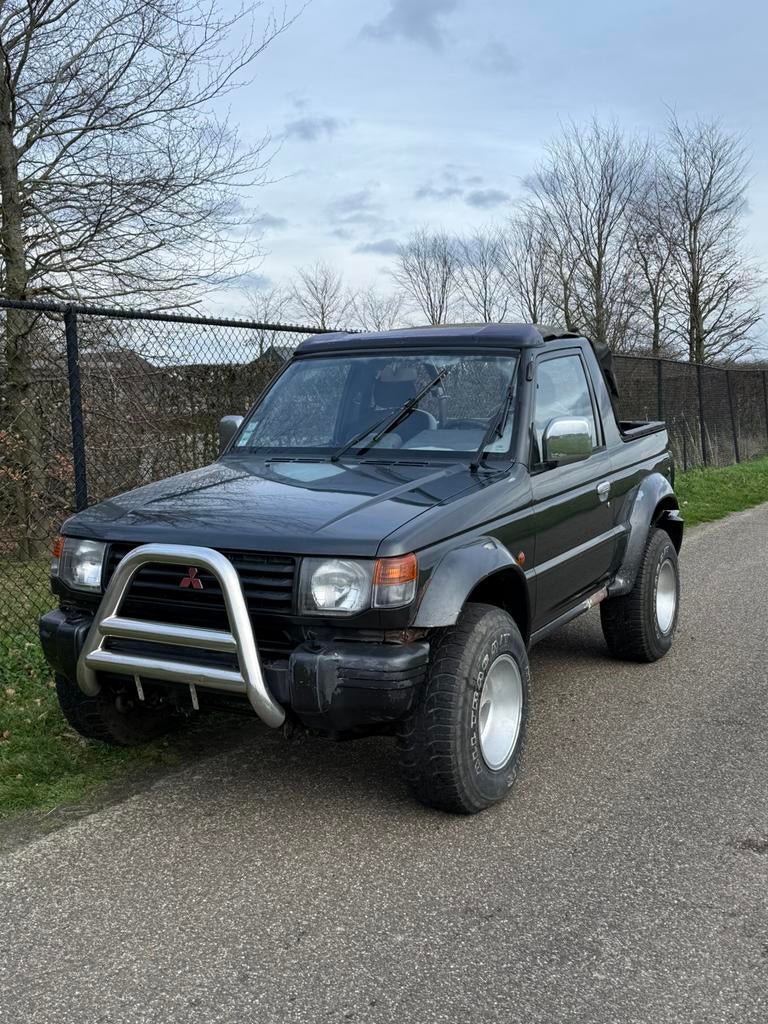 Mitsubishi Pajero 2.5 TDI Cabrio – 1991 – Zeldzaam Project, Auto's, Stof, Zwart, Cabriolet, Particulier