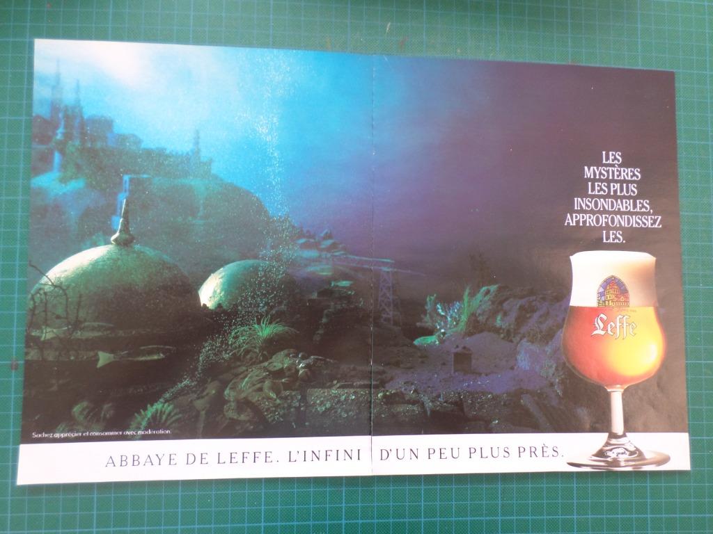 Leffe bière - publicité papier - 1990, Collections, Enlèvement ou Envoi, Utilisé, Autres types
