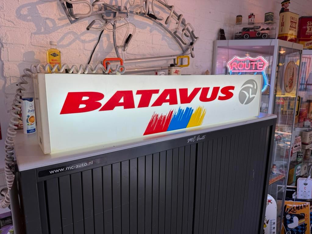 Ancienne boîte à lumière publicitaire BATAVUS, Enlèvement, Utilisé, Table lumineuse ou lampe (néon)