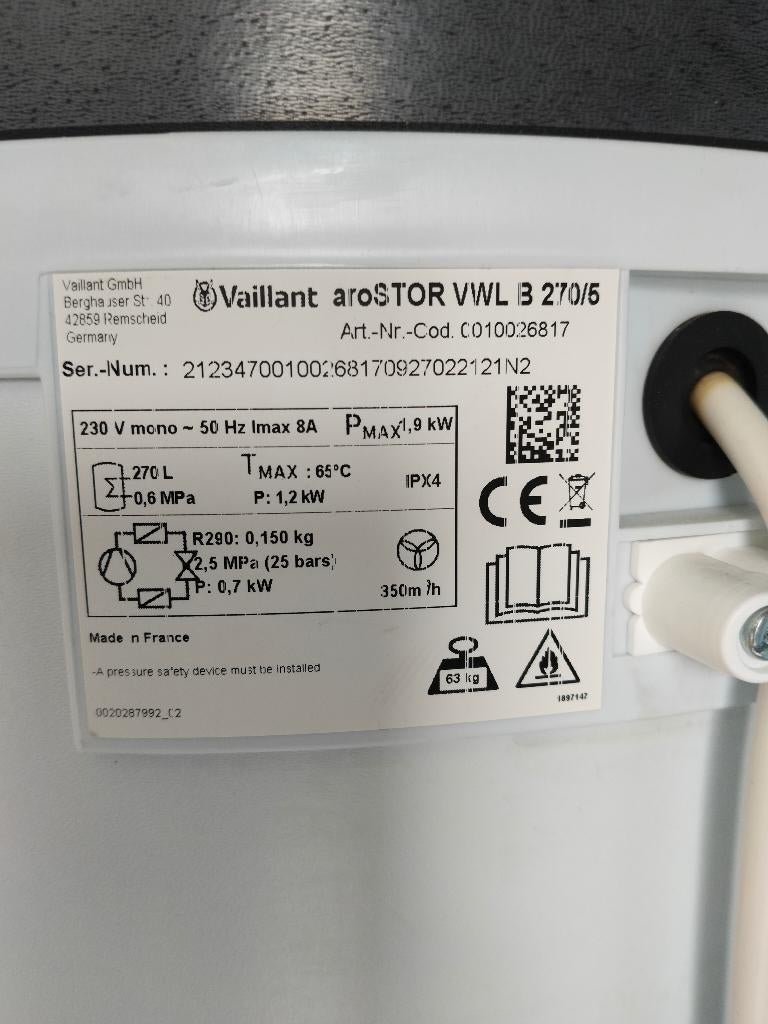 Boiler thermodynamique, Bricolage & Construction, Chauffe-eau & Boilers, Moins de 3 ans, Boiler, Enlèvement, Utilisé