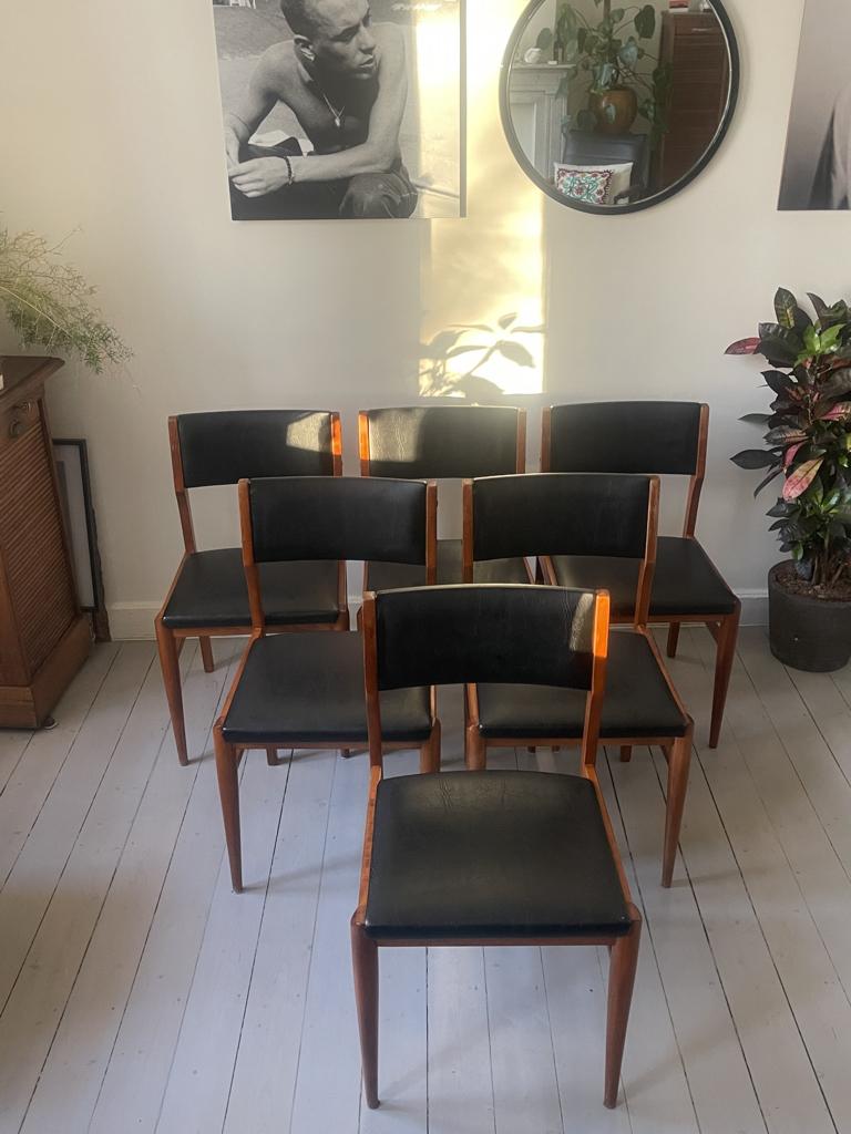 6 vintage stoelen, Huis en Inrichting, Stoelen, Ophalen, Gebruikt, Hout, Vijf, Zes of meer stoelen