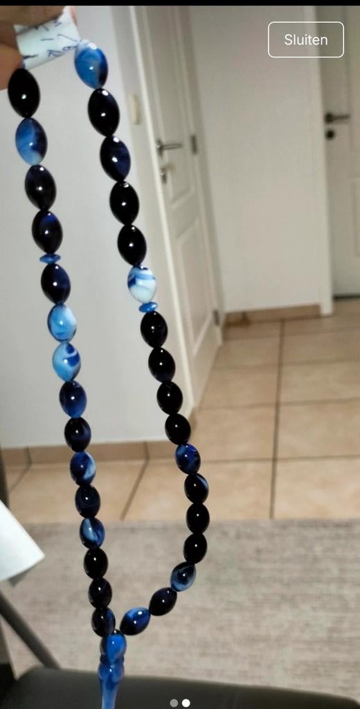 Tesbih – Systeem Acrylaat Tesbih 9mm / 6mm, Bijoux, Sacs & Beauté, Colliers, Enlèvement ou Envoi, Bleu