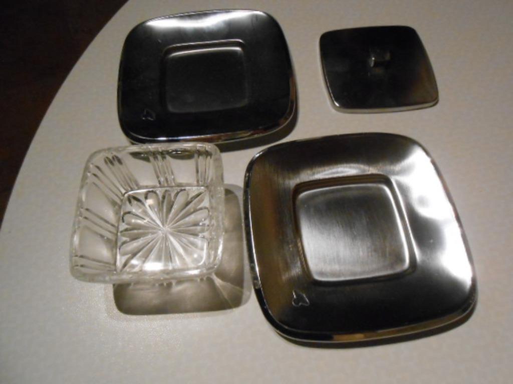 Demeyere boterschaaltje glas en inox met deksel, Huis en Inrichting, Keuken | Potten en Pannen, Ophalen of Verzenden, Zo goed als nieuw