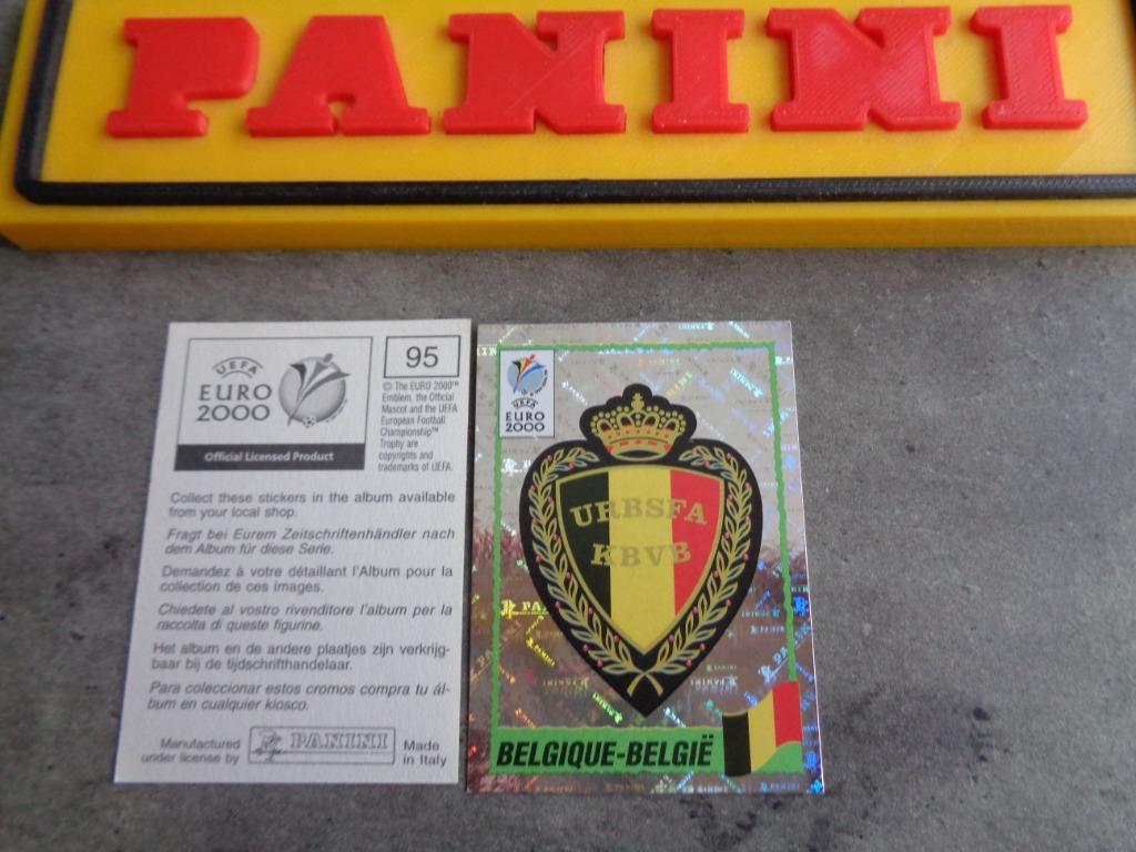 PANINI VOETBAL STICKER EURO 2000 EK embleem BELGIE, Hobby en Vrije tijd, Stickers en Plaatjes, Sticker, Ophalen of Verzenden