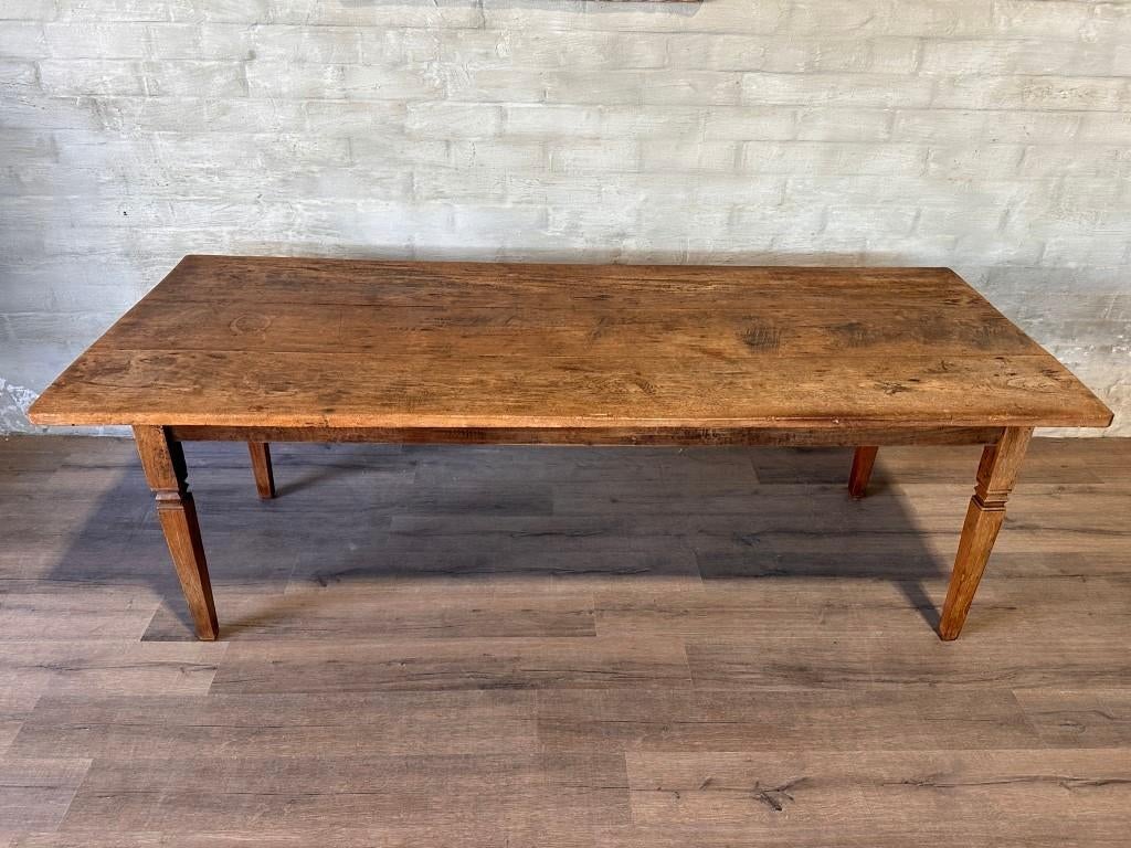 Boerentafel met 1 lade - 232 x 96,5 cm + 77 cm hoog, Huis en Inrichting, Tafels | Eettafels, Gebruikt, 50 tot 100 cm, 200 cm of meer