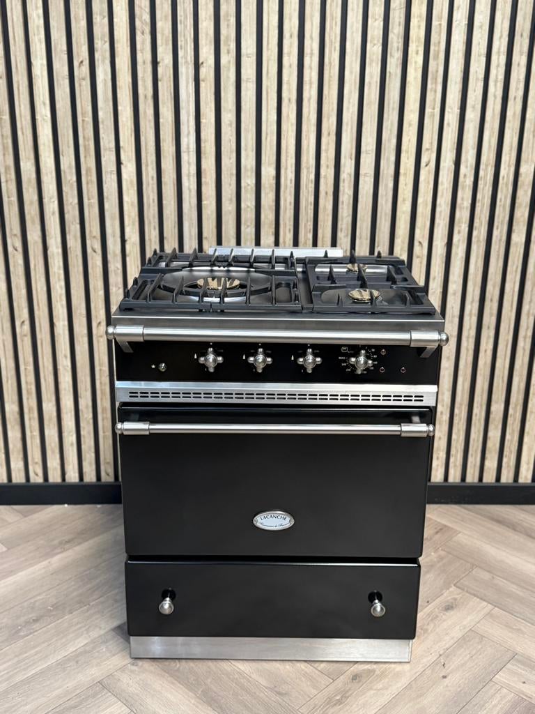 Poêle Lacanche de luxe 70cm noir + gaz en très bon état, Enlèvement ou Envoi, Comme neuf, Gril, Électrique