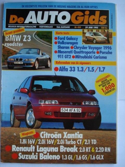 AutoGids 410 Citroën Xantia Alfa 33 Porsche 911 GT2 Maserati, Verzenden, Gelezen, Algemeen