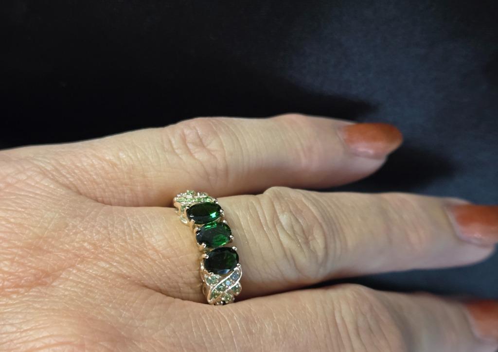 Bague vintage en or émeraude, péridot et diamant.2025/640, Bijoux, Sacs & Beauté, Comme neuf, Or, Vert, 17 à 18