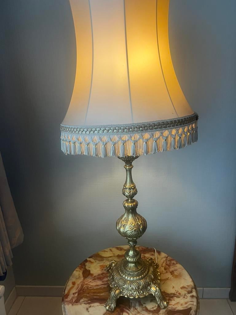 Staanlamp met marmeren bijzettafel, Antiek en Kunst, Ophalen