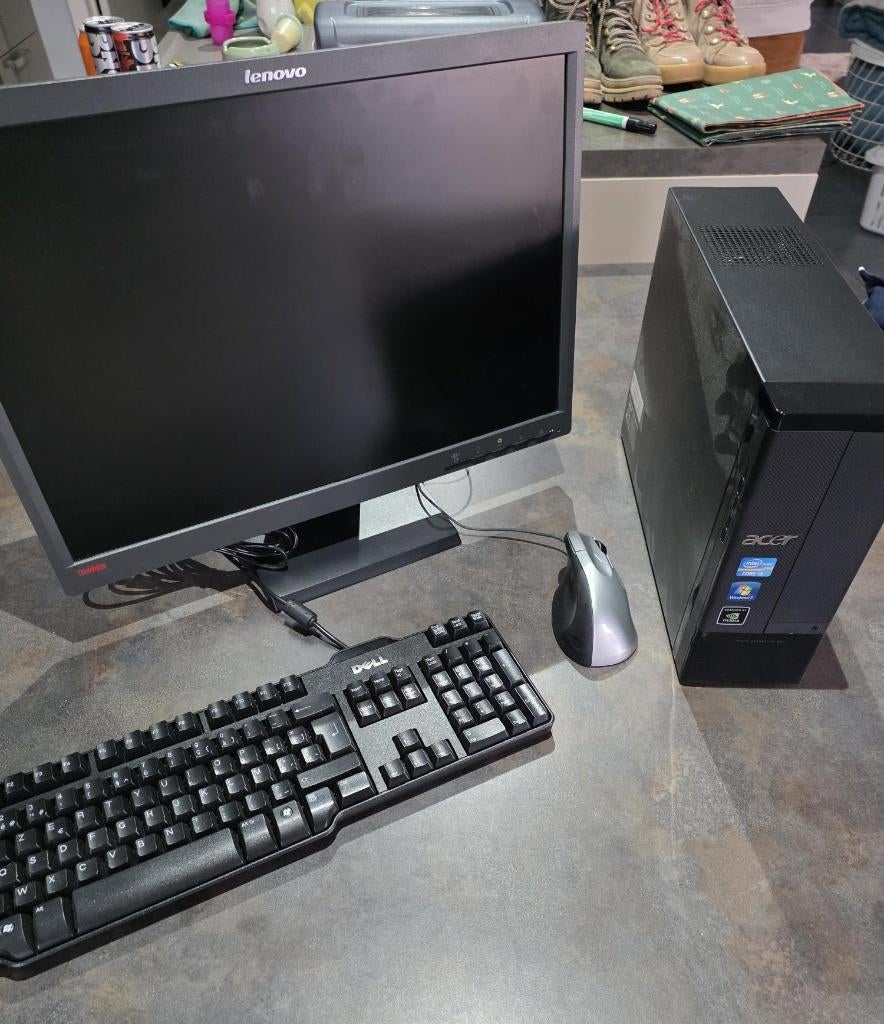 Desktop pc met scherm en toebehoren, Informatique & Logiciels, Ordinateurs de bureau, HDD, Enlèvement ou Envoi, Avec moniteur