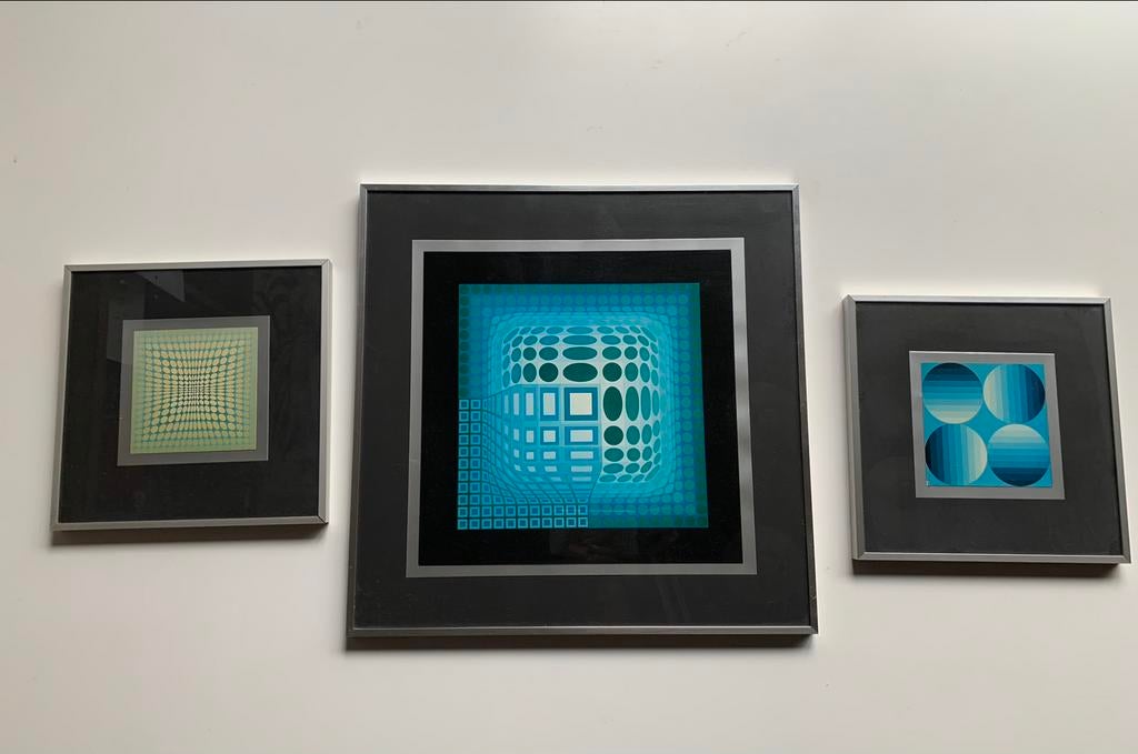 3x Vasarely Op Art, Ophalen of Verzenden