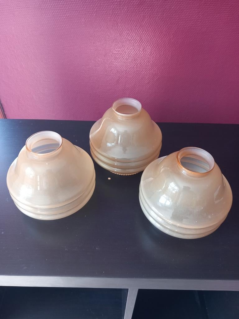 3 abats-jour vintage.  Diamètre 15 cm, Enlèvement ou Envoi, Utilisé