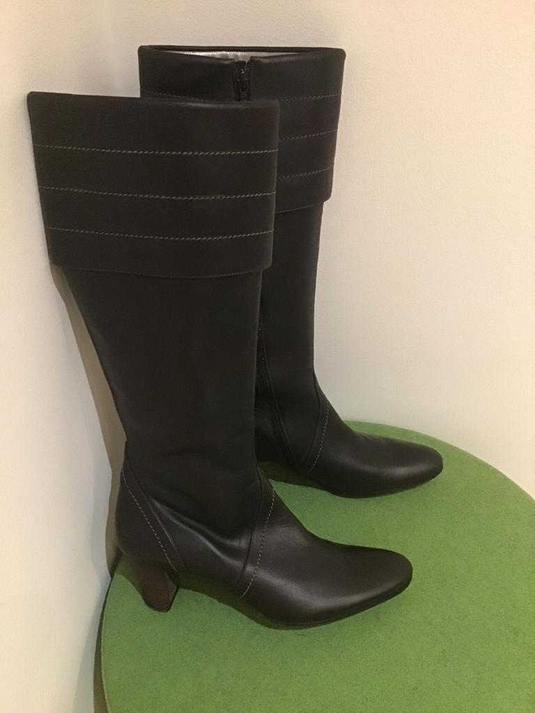 Donkerbruine leder dameslaarzen maat 38 Andrea Catini, Kleding | Dames, Ophalen of Verzenden, Zo goed als nieuw