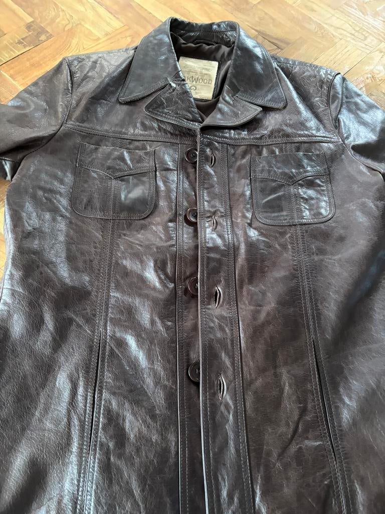 Veste en cuir Oakwood au look vintage magnifique, Enlèvement ou Envoi, Comme neuf, Taille 56/58 (XL)