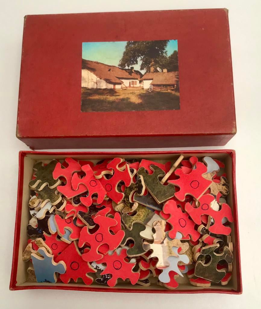 Kuifje  puzzel kleine hoeve in de kempen Timbre tintin 1957, Ophalen of Verzenden, Kuifje, Zo goed als nieuw, Plaatje, Poster of Sticker