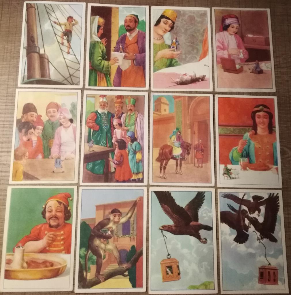 12 verzamelprenten Gulliver bij de reuzen (Victoria), Ophalen of Verzenden, Gebruikt, Overige onderwerpen, Prent