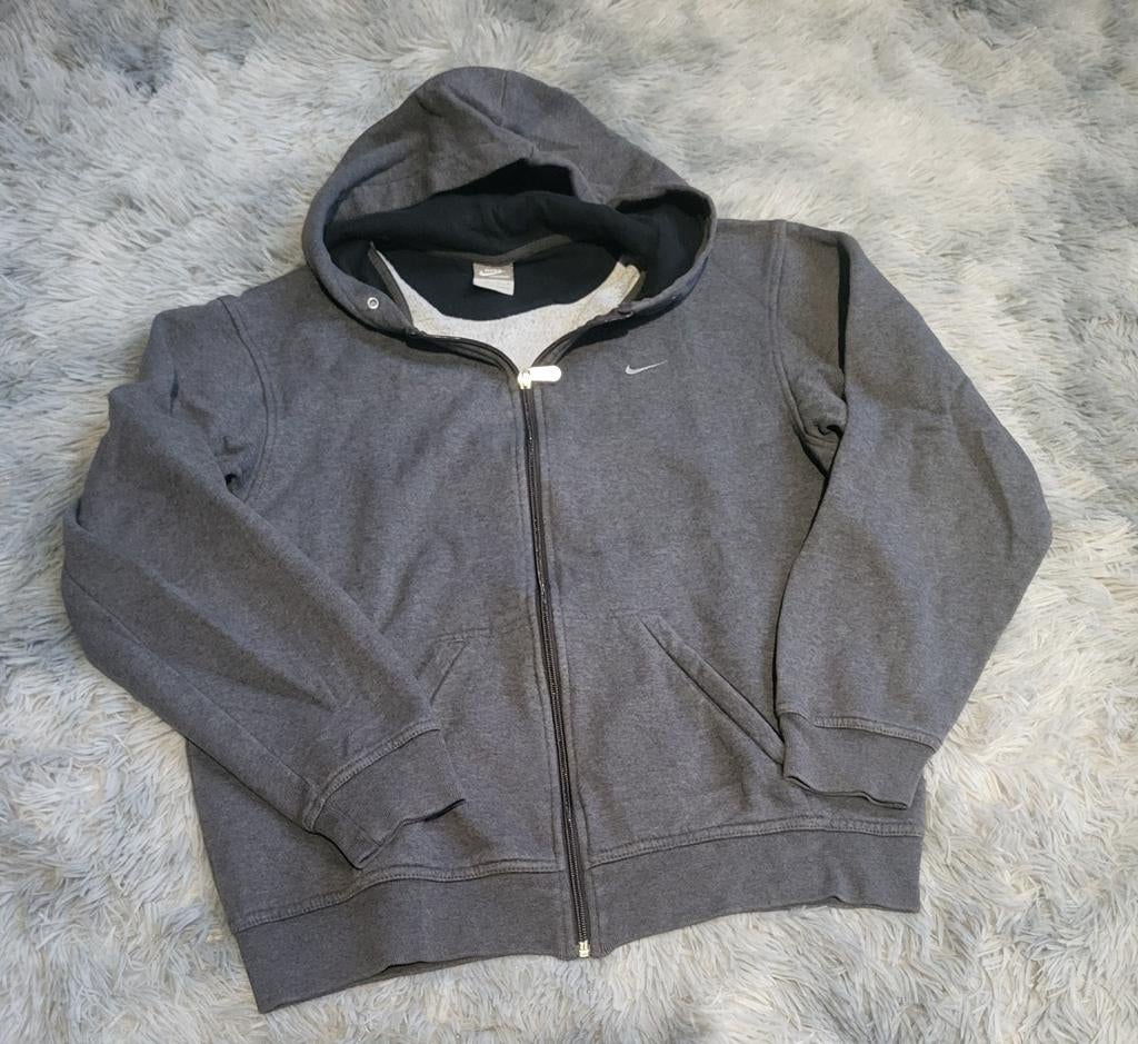 Nike Vintage hoodie met ritssluiting - Stijl Y2K - Maat M, Maat 48/50 (M), Nike, Ophalen of Verzenden, Grijs