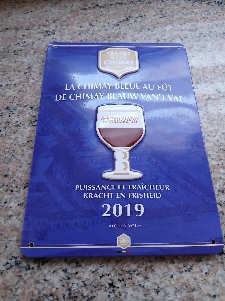 SuperbePlaque Chimay 2019 no Plaque émaillée, Collections, Enlèvement ou Envoi, Comme neuf, Panneau publicitaire