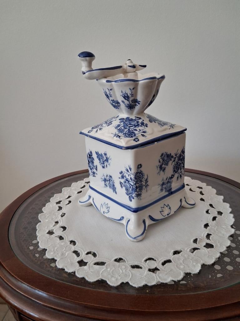 Delfts blauwe pot koffiemolen, Ophalen, Zo goed als nieuw