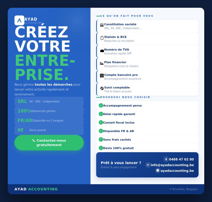 Création d'entreprise à Bruxelles — SRL, SA, Indépendant, Déclaration d'impôts