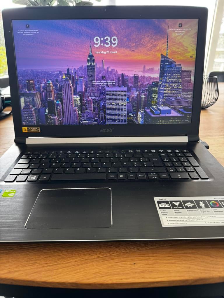 Laptop acer aspire 5, Computers en Software, Windows Laptops, HDD, Ophalen of Verzenden, Zo goed als nieuw, Azerty