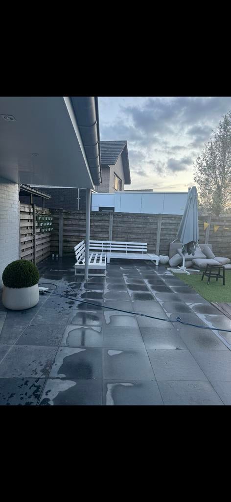 GRATIS Blauwsteen terras, Tuiles de terrasse, Utilisé, 10 m²² ou plus, Enlèvement