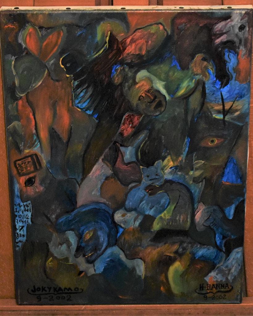 Abstract schilderij De man van de 21e eeuw, Joky Kamo 2002, Ophalen