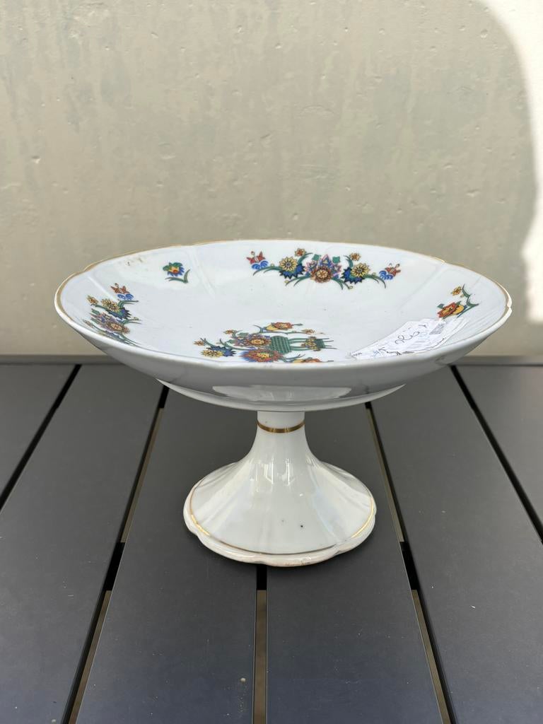 Coupe sur pied vintage EPIAG Czechoslovakia porcelaine décor, Antiek en Kunst, Verzenden