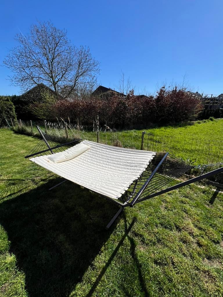 Hangmat met voet, Jardin & Terrasse, Hamacs, Comme neuf, Multi-personne, Avec support, Extérieur, Enlèvement