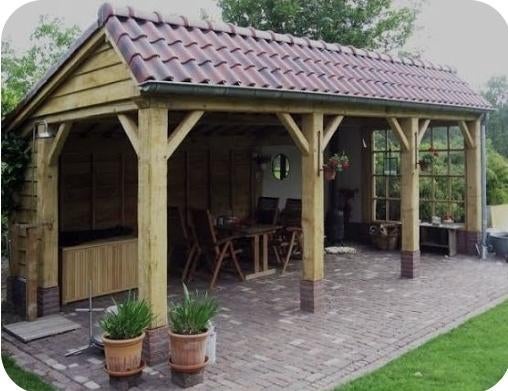 Hout Balken tuinoverkapping, Tuin en Terras, Ophalen, Nieuw, Overige typen