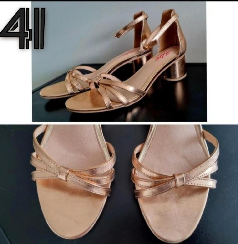 Sandalen rose/ goud 41 1x gedragen NIEUWSTAAT ‼️, Kleding | Dames, Trouwkleding en Trouwaccessoires, Ophalen of Verzenden, Zo goed als nieuw
