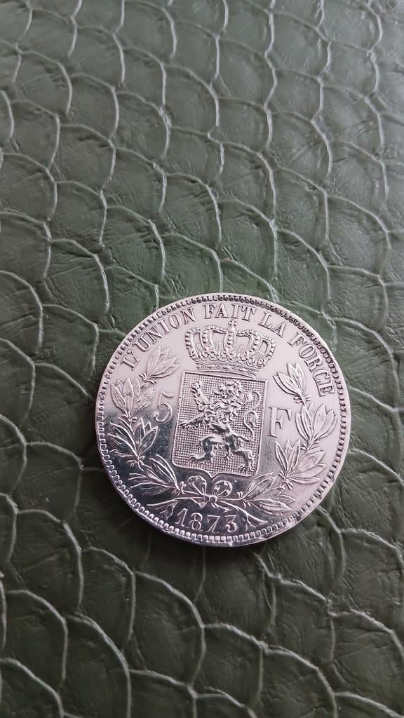 5 frank zilver Leopold 1873., Postzegels en Munten, Munten | Nederland, Ophalen of Verzenden, Zilver