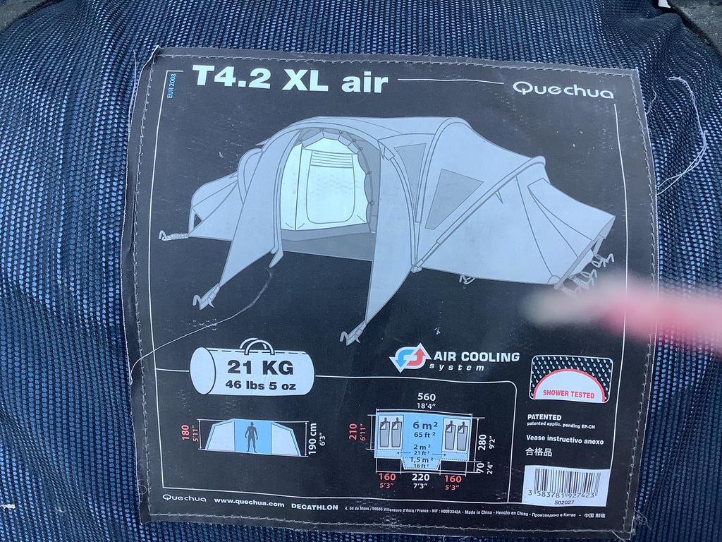 Tente 4 personnes 4.2 xl air, Caravanes & Camping, Enlèvement, Jusqu'à 4