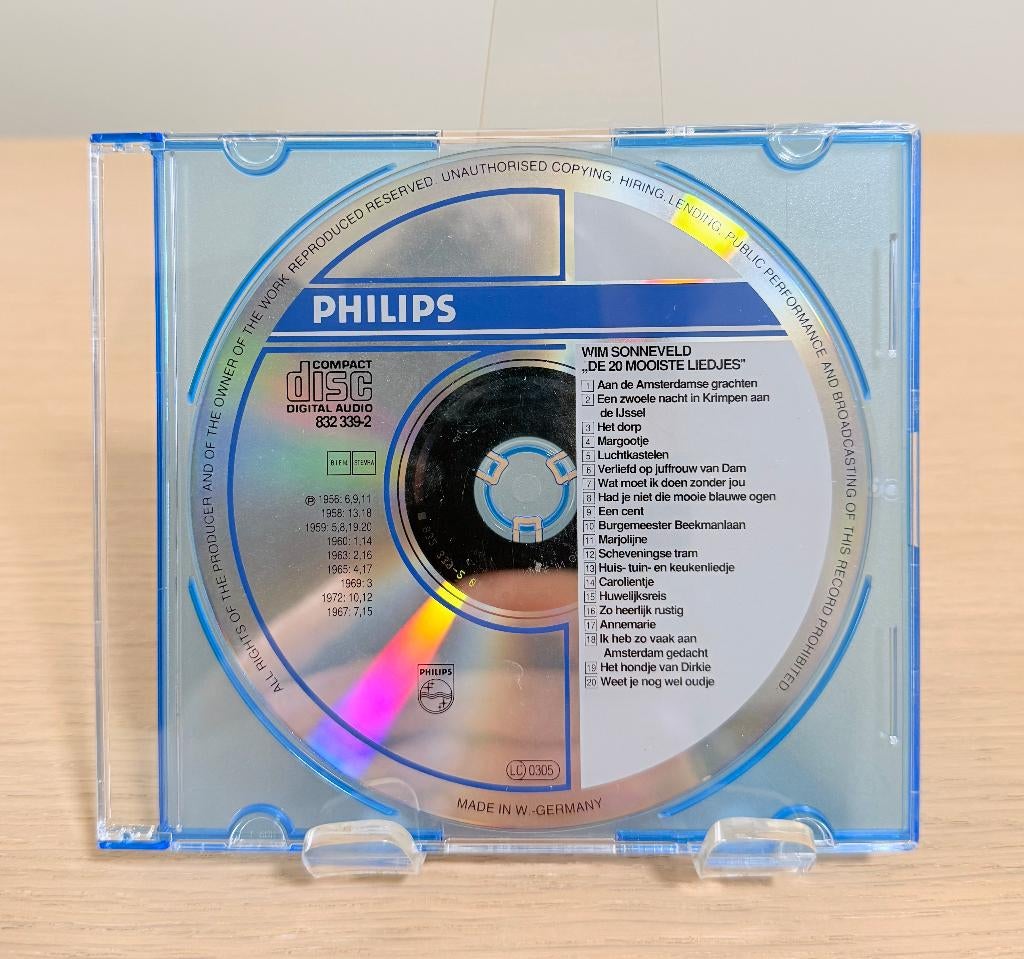 Wim Sonneveld / De 20 Mooiste Liedjes / 1987 / CD jewel case, CD & DVD, CD | Néerlandophone, Utilisé, Chanson réaliste ou Smartlap