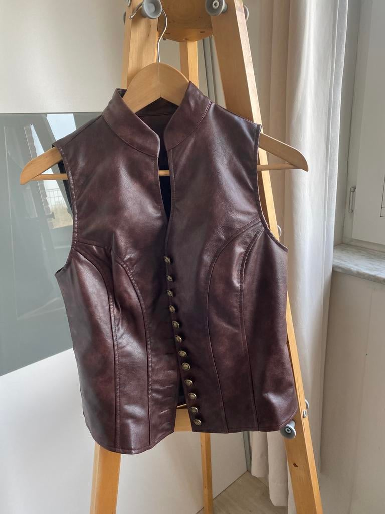 Veste simuli cuir brune, Enlèvement, Neuf, Taille 38/40 (M), Brun