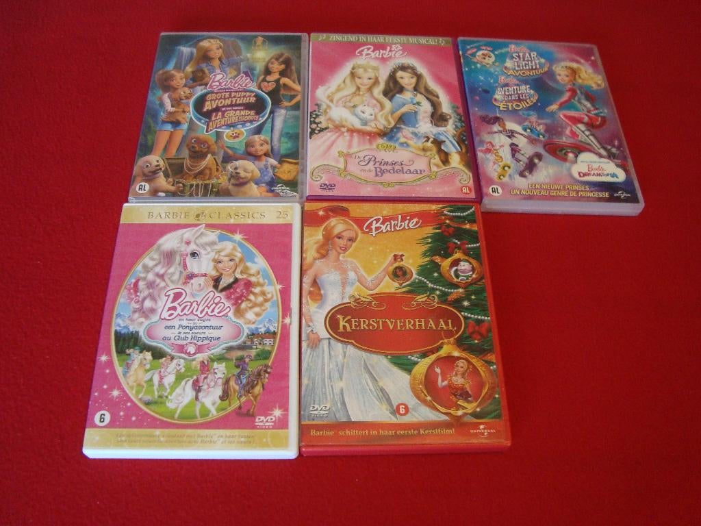 5 barbie dvd's, Enlèvement ou Envoi, Dessin animé