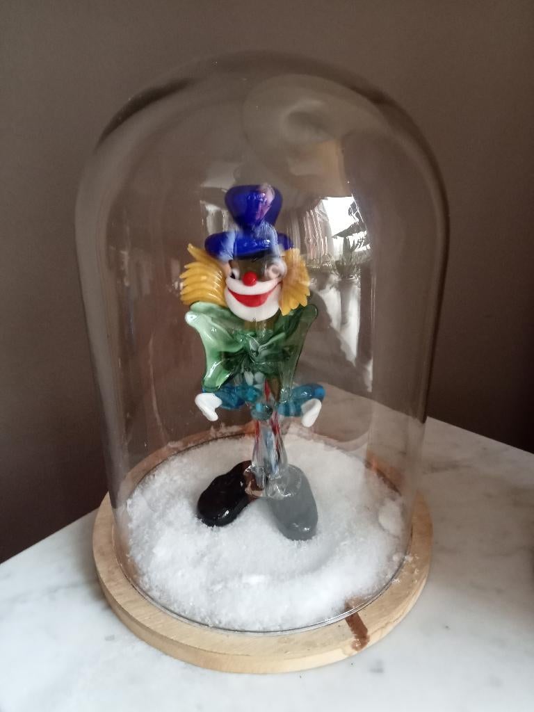 Vintage ca. 23 cm hoge Murano glazen clown, Ophalen of Verzenden