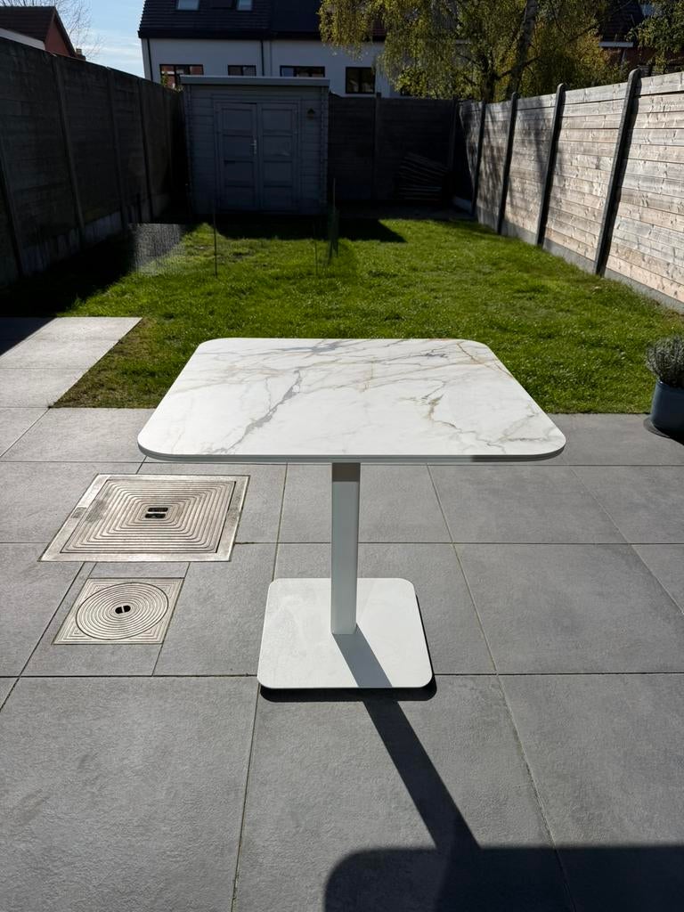 table de patio, Jardin & Terrasse, Enlèvement, Comme neuf, Carré, Acier